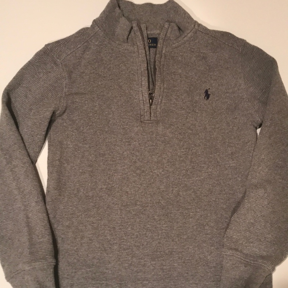 Gray Polo Zip Pull-Over